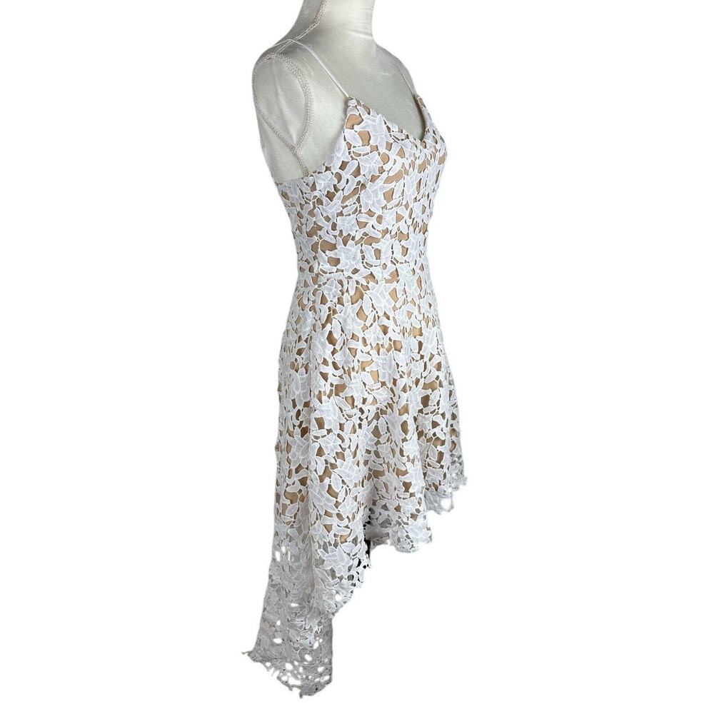 Elegant White Lace High Low Dress - Picture 3 of 9